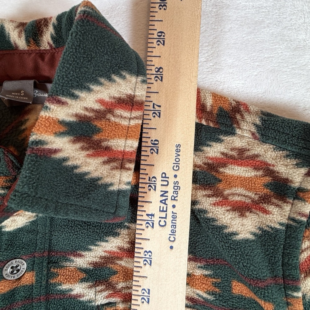 Eddie Bauer Fleece Shirt Mens Small Aztec Southwestern Double Pocket Button Up - Picture 9 of 9